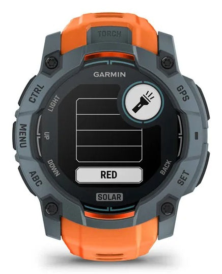 Garmin Instinct 3 Solar – GPS-Smartwatch – 50 mm, GPS, NFC, Orange, Sportarmband