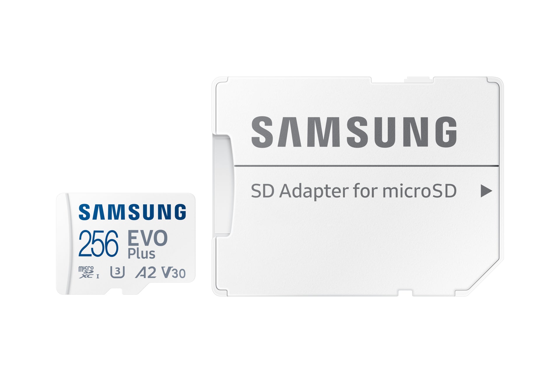 Samsung EVO Plus microSDXC 256 GB – UHS-I, U3, V30, A2, 160 MB/s Lesen, inkl. SD-Adapter