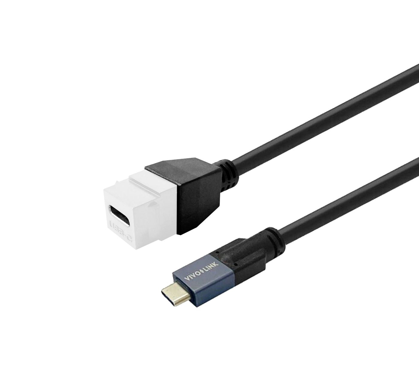 Vivolink USB-C Verlängerungskabel (Stecker auf Buchse) – 2 m – Keystone – Weiss