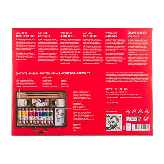 Van Gogh Starterbox Koffer XL Acrylfarbe – Mehrfarbig – 12 Farben – 12×40 ml (480 ml)
