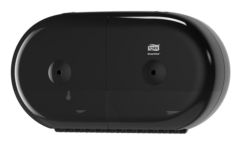Tork SmartOne – Toilettenpapierspender – Kunststoff, Schwarz, für 2 Rollen, abschliessbar, 15,6 × 39,8 × 22,1