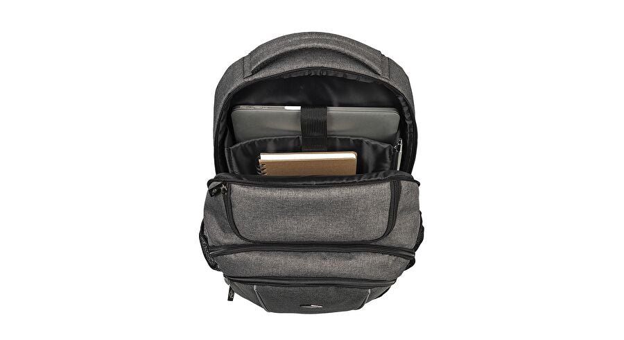 Wedo Schulrucksack – für 15,6", 28 l, mit gepolstertem Notebookfach, Polyester – Grau
