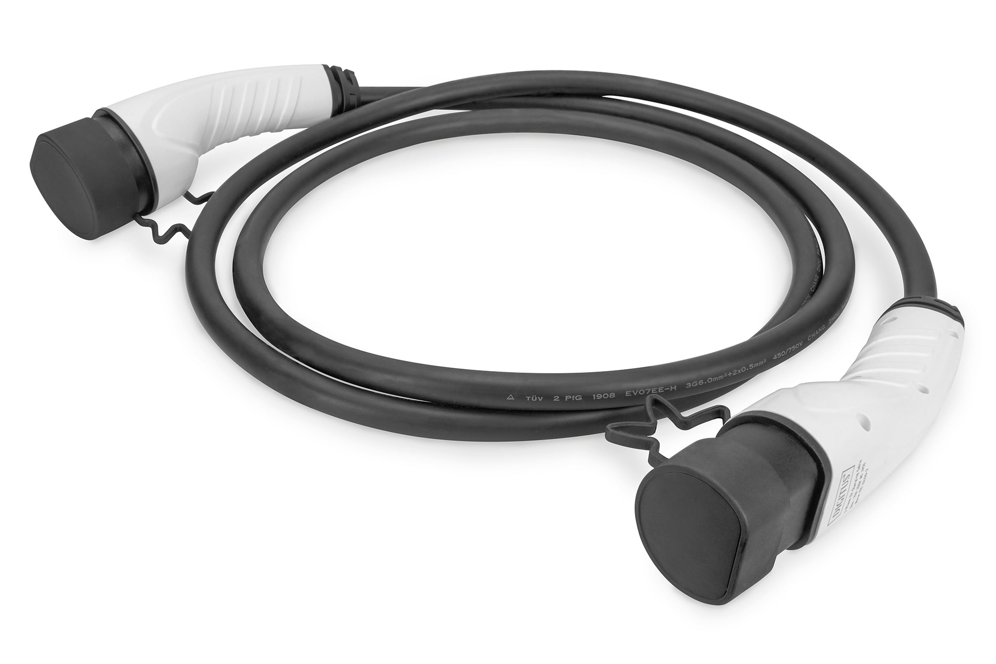 Digitus Typ 2 zu Typ 2 Stromkabel – 5 m, 3-phasig, 16 A, 11 kW, IP55, schwarz