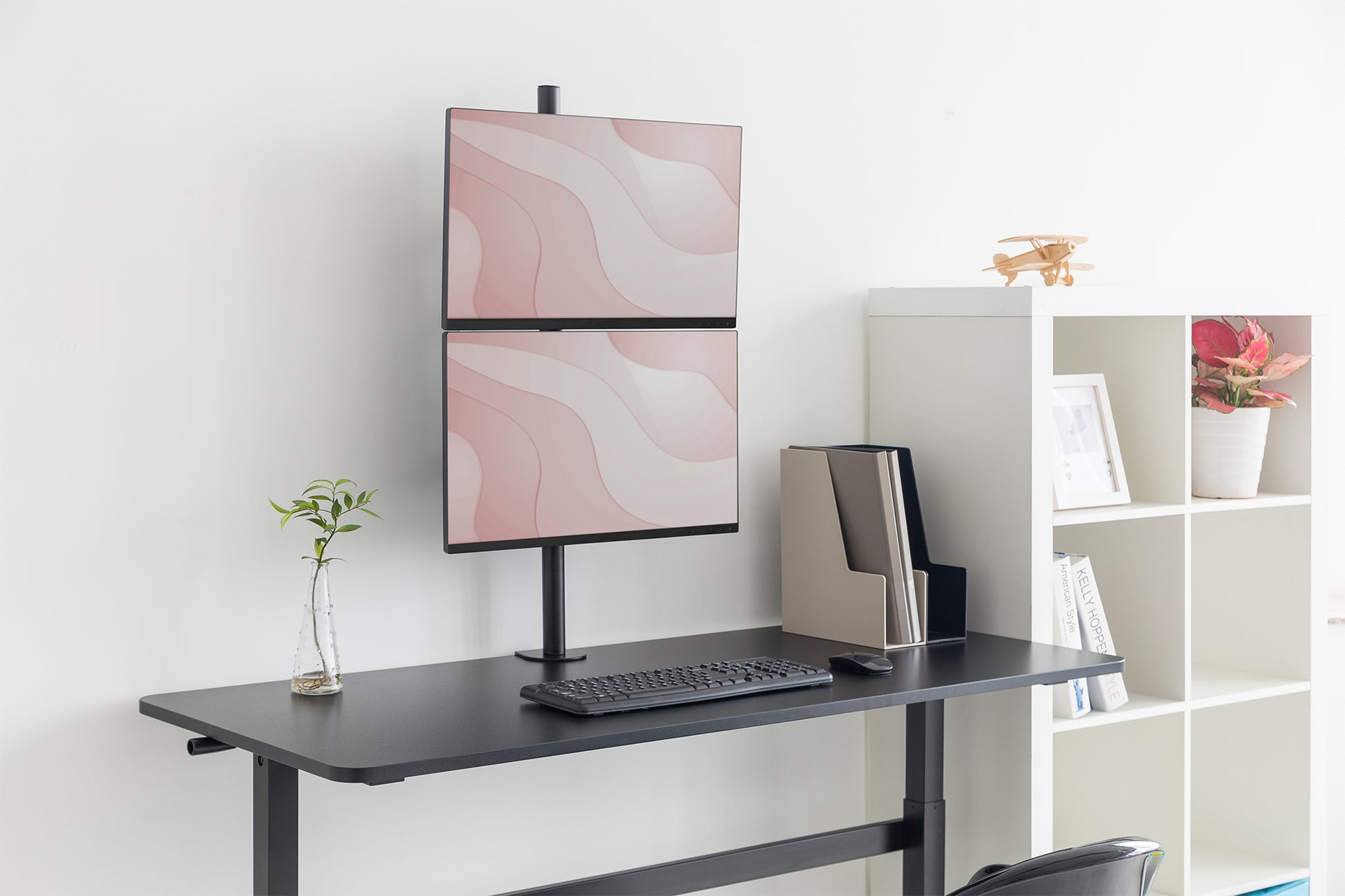 Digitus Tischhalterung, Dual, Tischklemme, bis 32", VESA 75 × 75/100 × 100 mm, 8 kg, höhenverstellbar