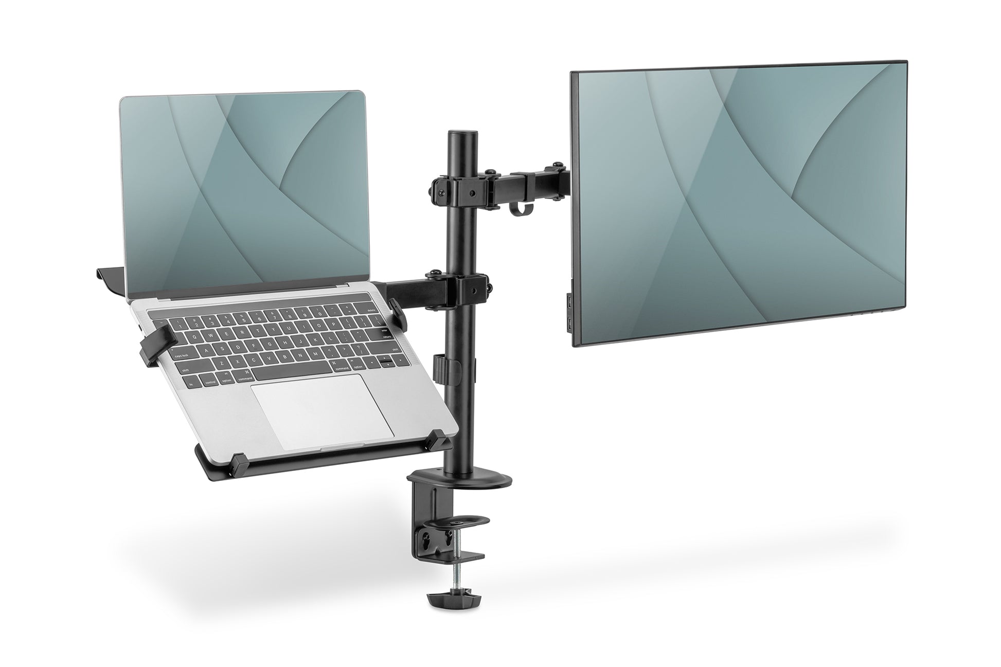 Digitus Monitorarm, Tischklemme/Tischdurchführung, bis 32", VESA 75 × 75/100 × 100 mm, 9 kg, schwarz