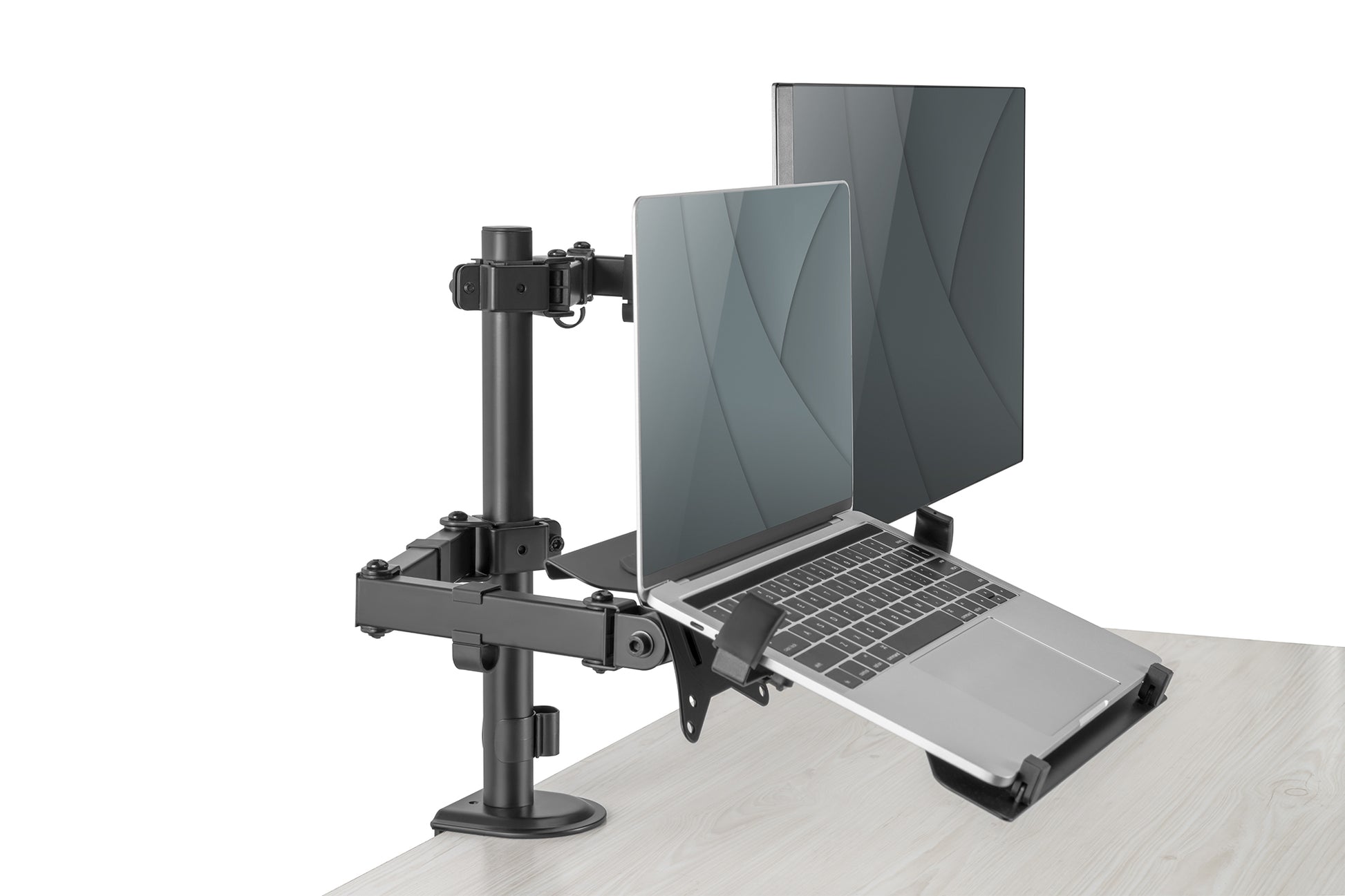 Digitus Monitorarm, Tischklemme/Tischdurchführung, bis 32", VESA 75 × 75/100 × 100 mm, 9 kg, schwarz