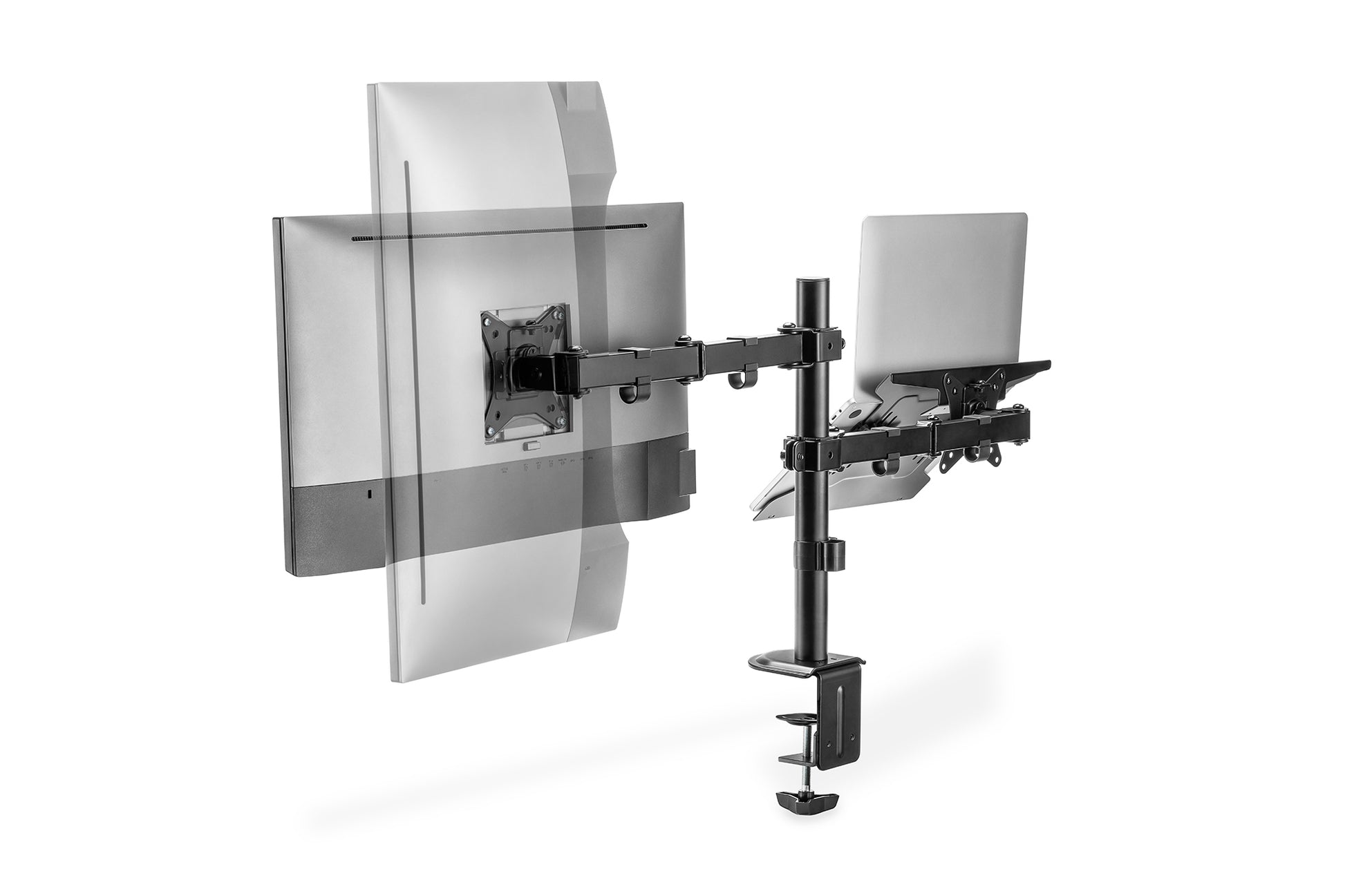 Digitus Monitorarm, Tischklemme/Tischdurchführung, bis 32", VESA 75 × 75/100 × 100 mm, 9 kg, schwarz