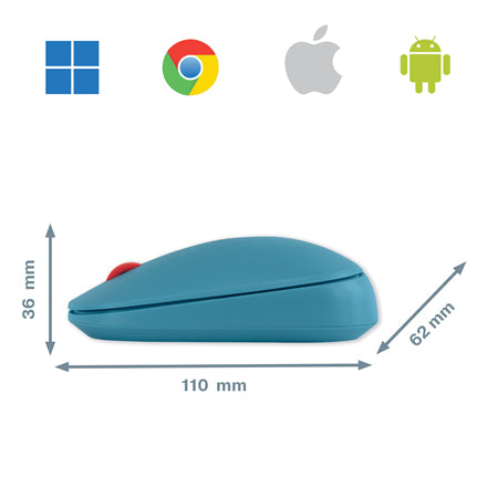 Leitz Cosy – Maus – Kabellos (Bluetooth/2,4 GHz), beidhändig, Blau