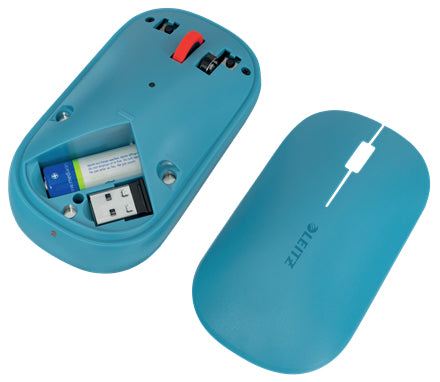 Leitz Cosy – Maus – Kabellos (Bluetooth/2,4 GHz), beidhändig, Blau