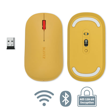 Leitz Cosy – Maus – Kabellos (Bluetooth/2,4 GHz), 4000 DPI, beidhändig