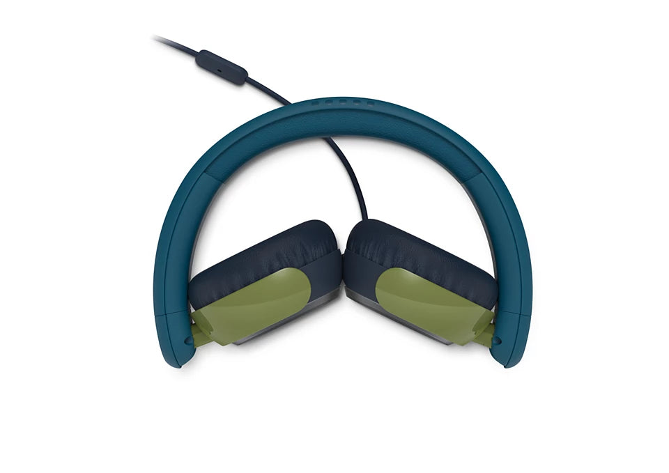 Philips TAK2000CT/00 Kinderkopfhörer – On-Ear, Stereo, Kabel, 3,5 mm Klinke, 85 dB Lautstärke-Limit, Blaugrün
