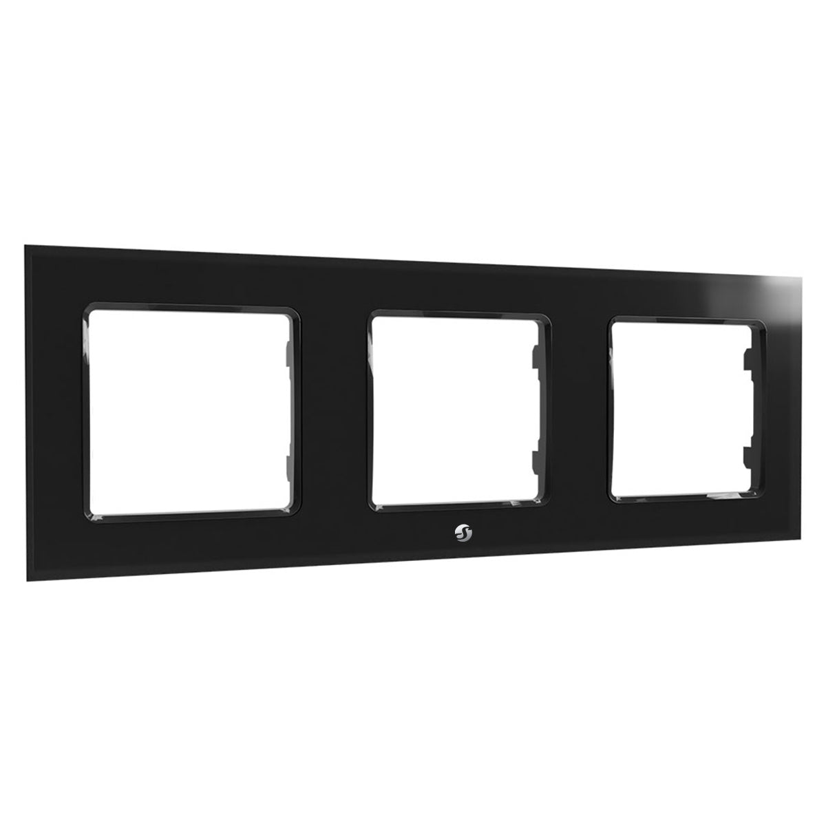Shelly Wandrahmen Dreifach – Zubehör – Abdeckrahmen, Schwarz – für Shelly Wall Switch