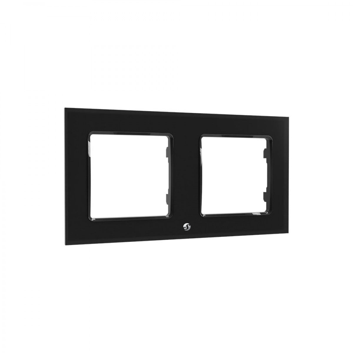 Shelly Zubehör – Abdeckrahmen 2-fach, schraubenlos – für Shelly Wall Switch – Schwarz