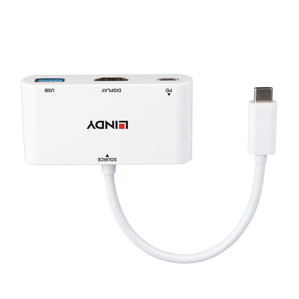 Lindy 43340 Adapter USB-C zu HDMI – 4K (3840 × 2160), HDMI 1.4, HDCP 1.4, Weiss