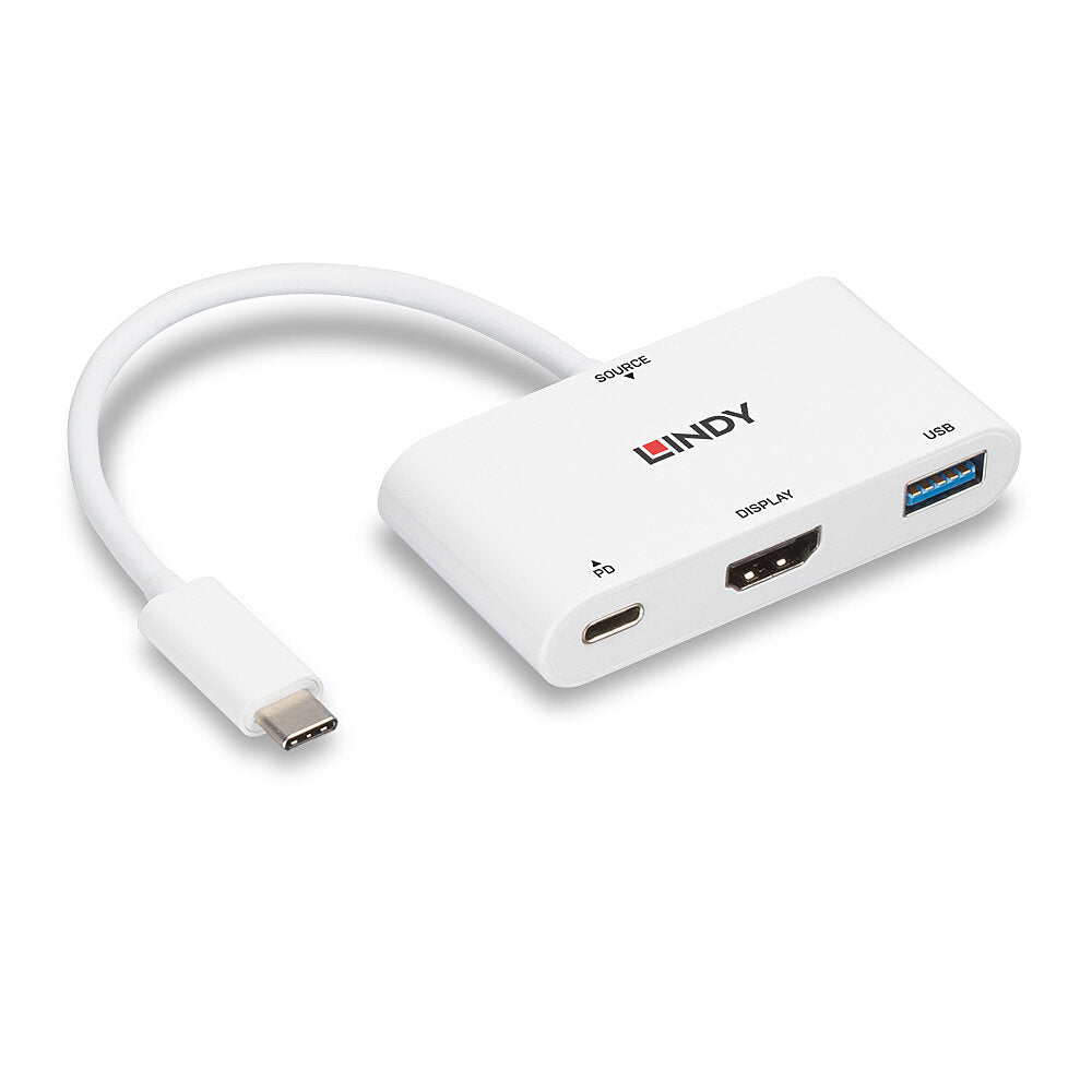 Lindy 43340 Adapter USB-C zu HDMI – 4K (3840 × 2160), HDMI 1.4, HDCP 1.4, Weiss