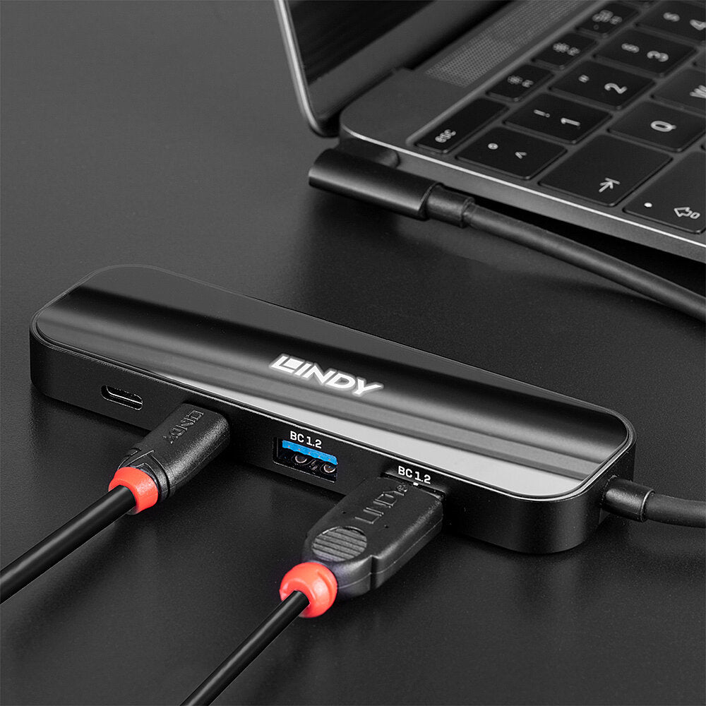 Lindy 43334 USB-Hub – USB-C, 2× USB-A, 100 W PD