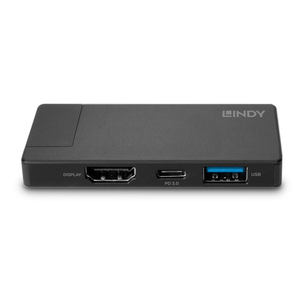 Lindy 43336 USB-C zu HDMI Adapter – 4K (3840 × 2160) @ 60 Hz, USB 3.2 Gen 1 (5 Gbit/s), PD 60 W – Schwarz