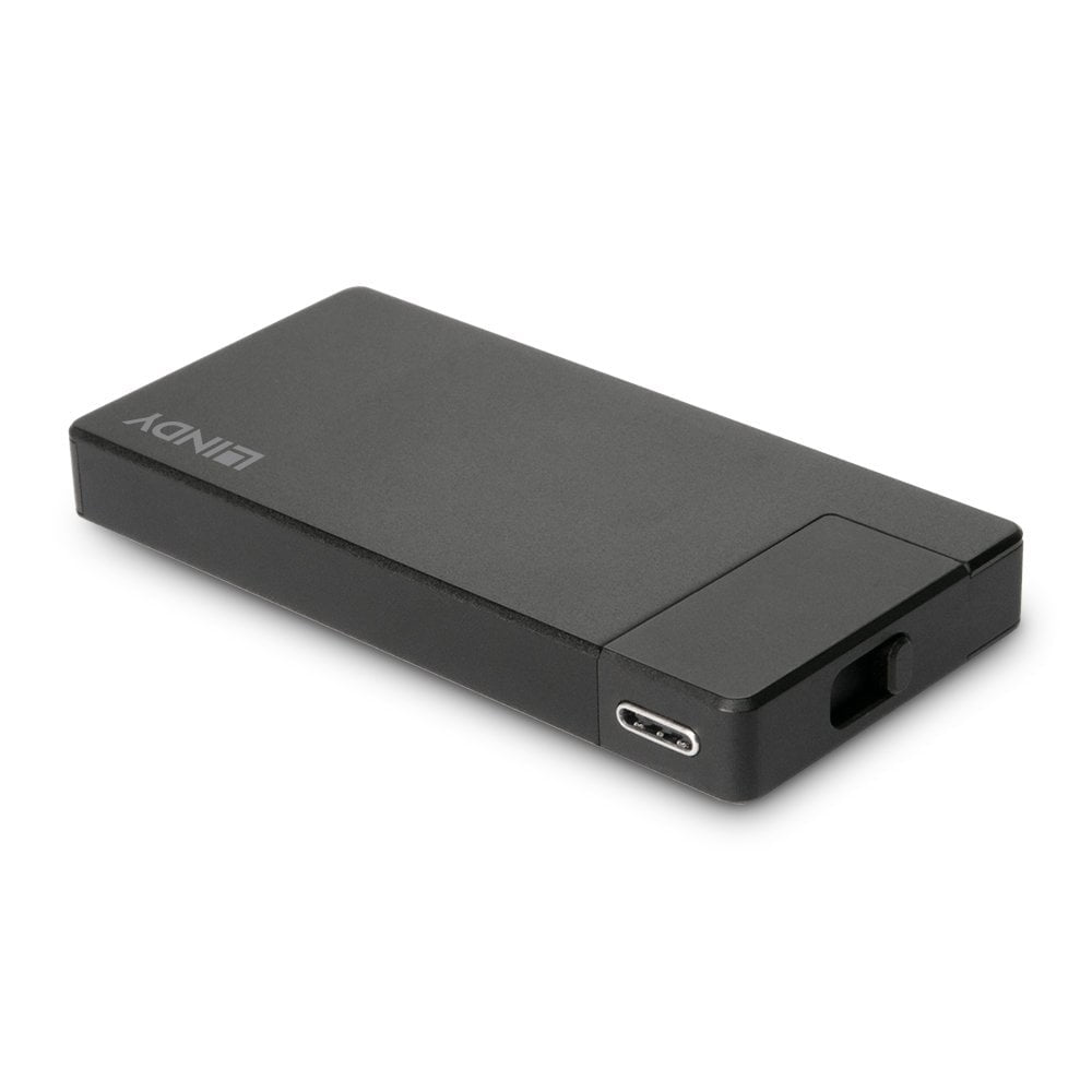 Lindy 43336 USB-C zu HDMI Adapter – 4K (3840 × 2160) @ 60 Hz, USB 3.2 Gen 1 (5 Gbit/s), PD 60 W – Schwarz
