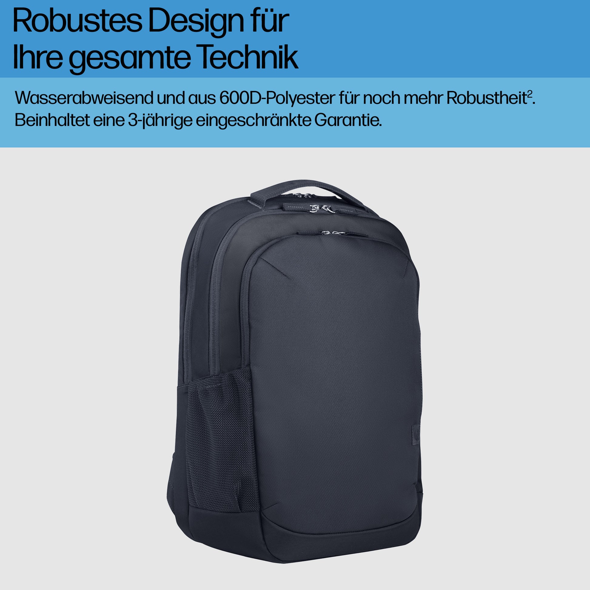 HP Notebook-Rucksack bis 16,1" – Wasserfest, Trolley-Haltegurt – Odyssey Grau