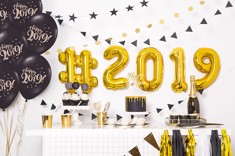 PartyDeco Folienballon Zahl 1 – Gold – 35 cm – Folie – 1 Stk