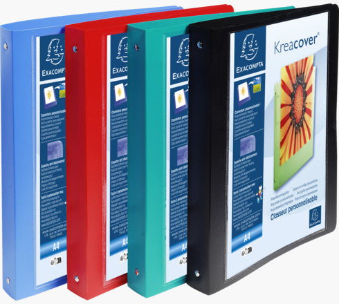 Exacompta Ringbuch – 4-Ring – für A4 – Rückenbreite 4 cm – mehrfarbig