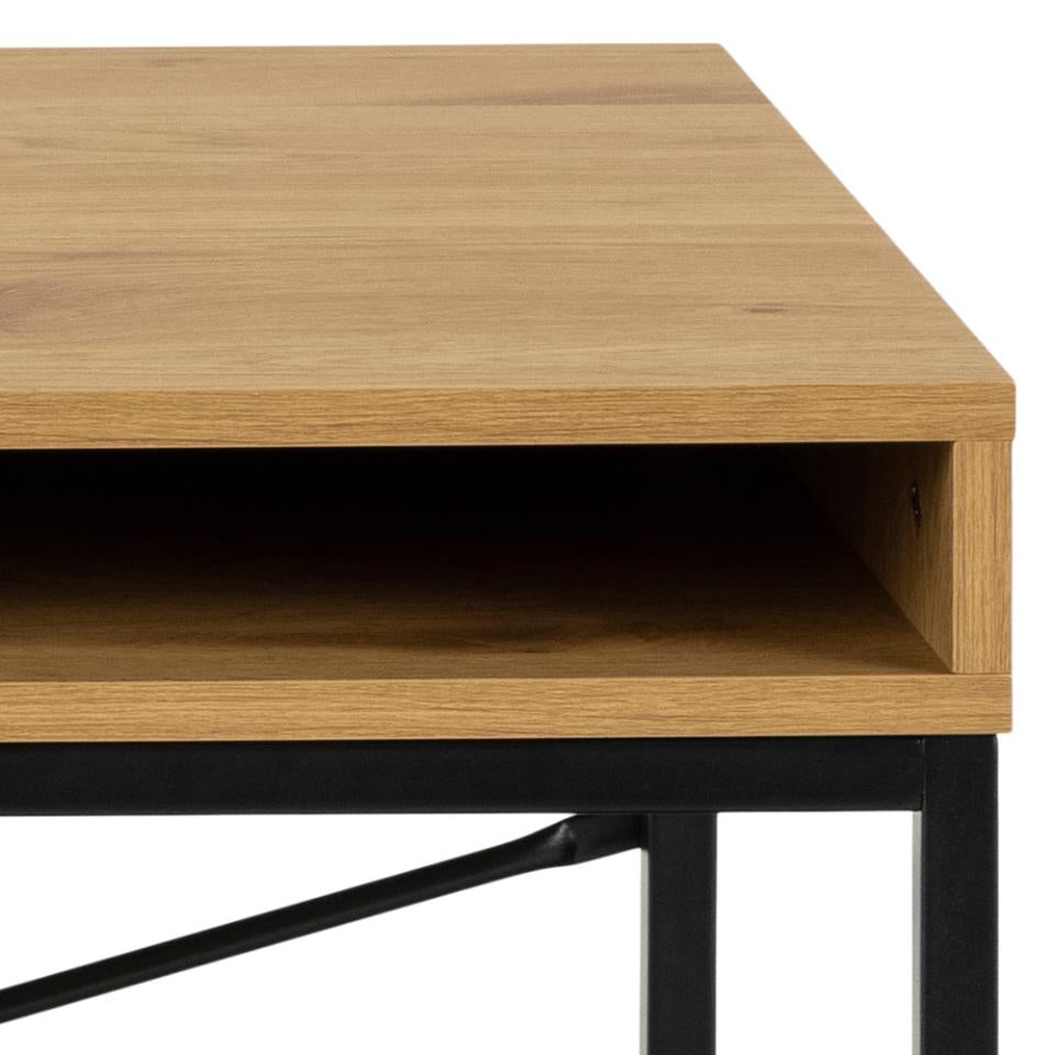 Actona AC Design Seaford – Stehtisch – 140 × 58 × 76 cm – schwarz/eiche