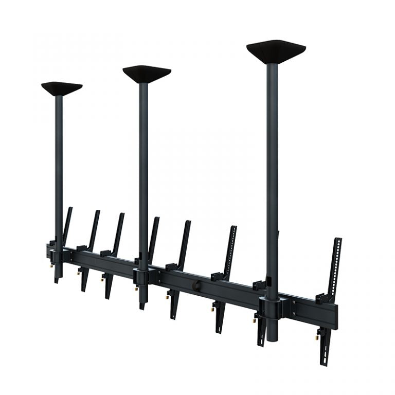 Hagor Deckenhalterung – 46–65" – VESA 200×100–400×600 – bis 160 kg, für 4 Displays, neigbar – Schwarz