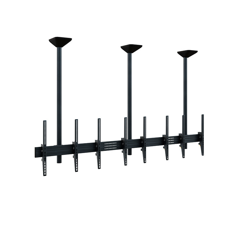 Hagor Deckenhalterung – 46–65" – VESA 200×100–400×600 – bis 160 kg, für 4 Displays, neigbar – Schwarz