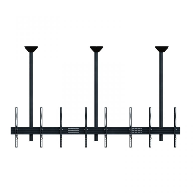 Hagor Deckenhalterung – 46–65" – VESA 200×100–400×600 – bis 160 kg, für 4 Displays, neigbar – Schwarz