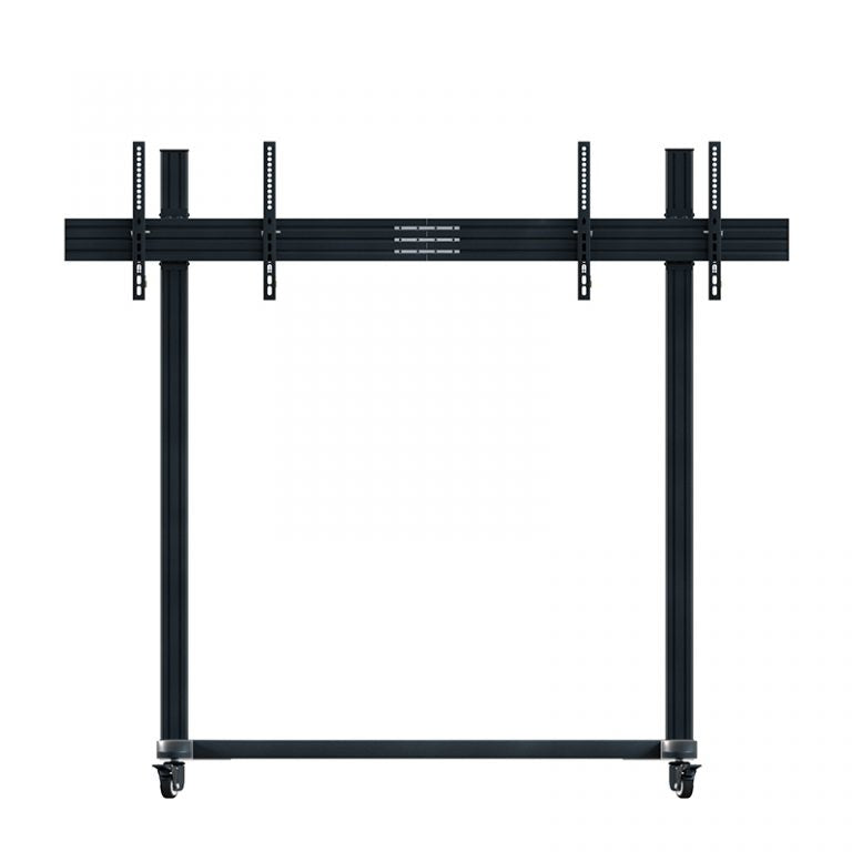 Hagor TV-Wagen – 55–65" – VESA 75×75–800×400 – bis 80 kg, Höhenverstellbar, mit Rollen, für 2 Displays