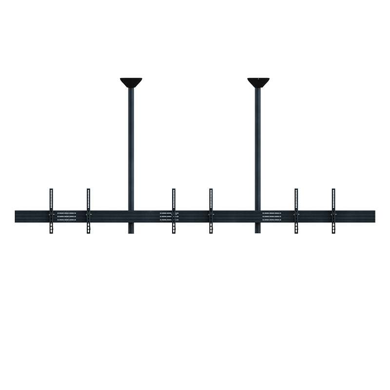 Hagor Deckenhalterung – 46–65" – VESA 200×200–600×400 – bis 120 kg, Neigbar, für 3 Displays – Schwarz