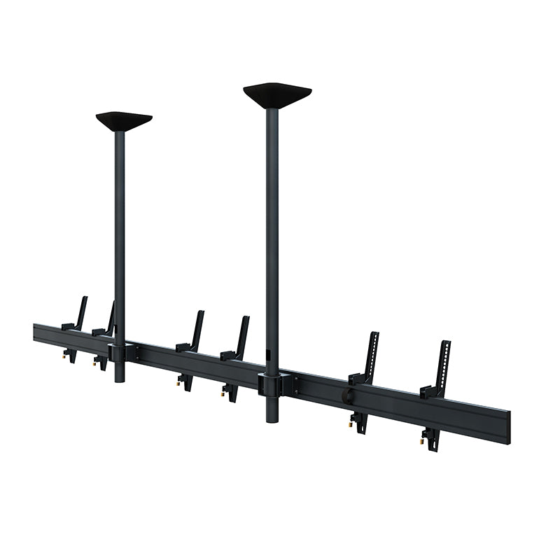 Hagor Deckenhalterung – 46–65" – VESA 200×200–600×400 – bis 120 kg, Neigbar, für 3 Displays – Schwarz
