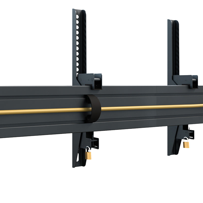 Hagor Deckenhalterung – 46–65" – VESA 200×200–600×400 – bis 120 kg, Neigbar, für 3 Displays – Schwarz