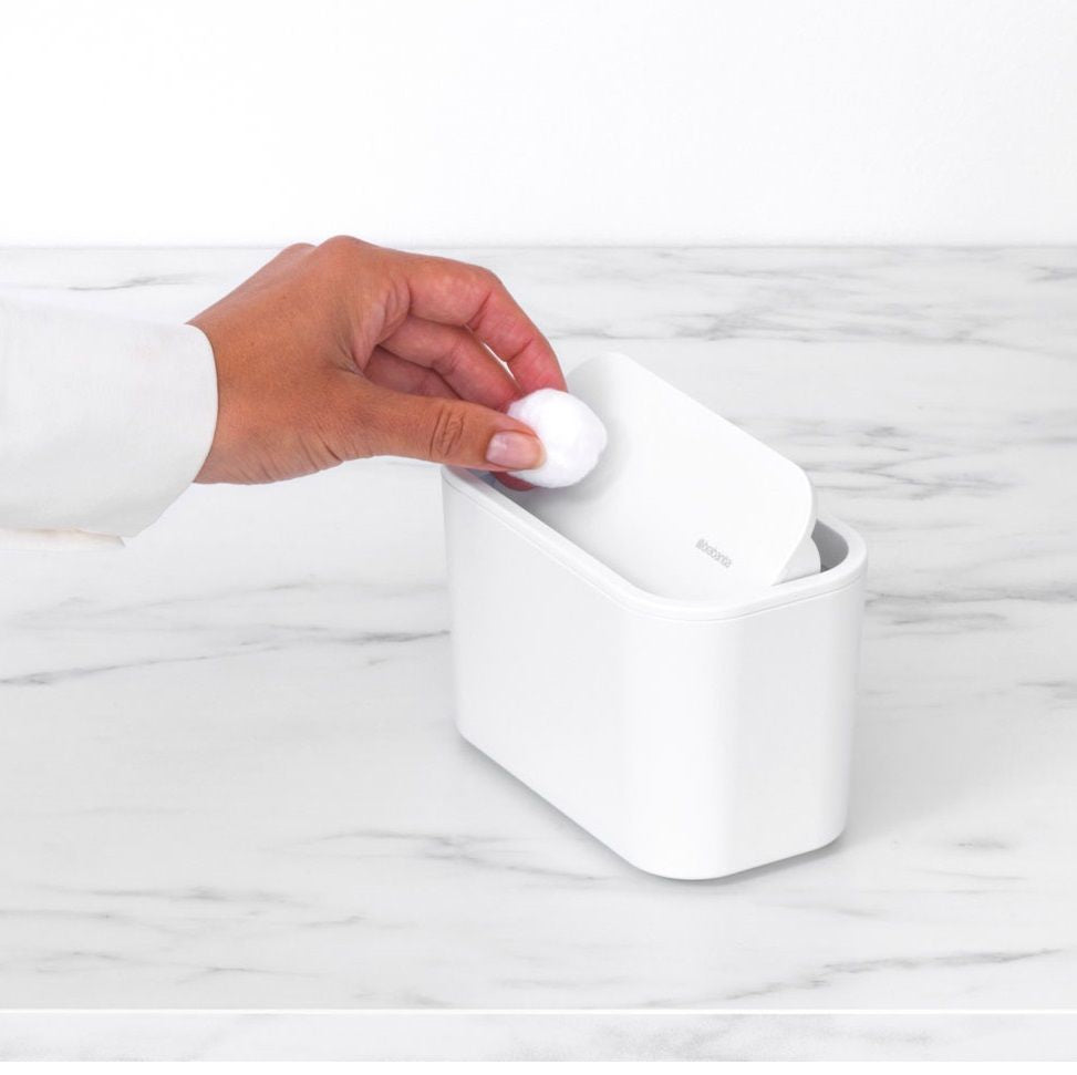 Brabantia Kosmetikeimer MindSet – Recycling-Kunststoff, rechteckig – weiss