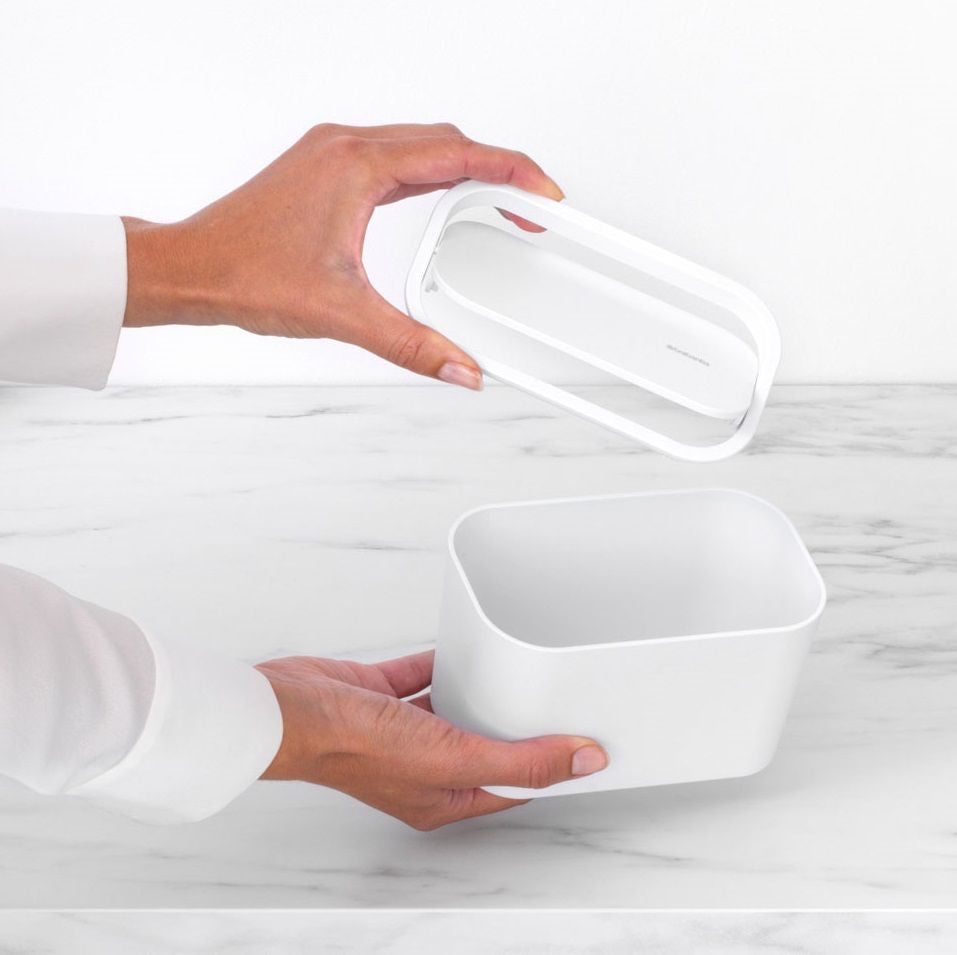 Brabantia Kosmetikeimer MindSet – Recycling-Kunststoff, rechteckig – weiss