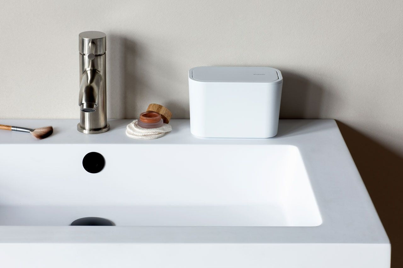 Brabantia Kosmetikeimer MindSet – Recycling-Kunststoff, rechteckig – weiss