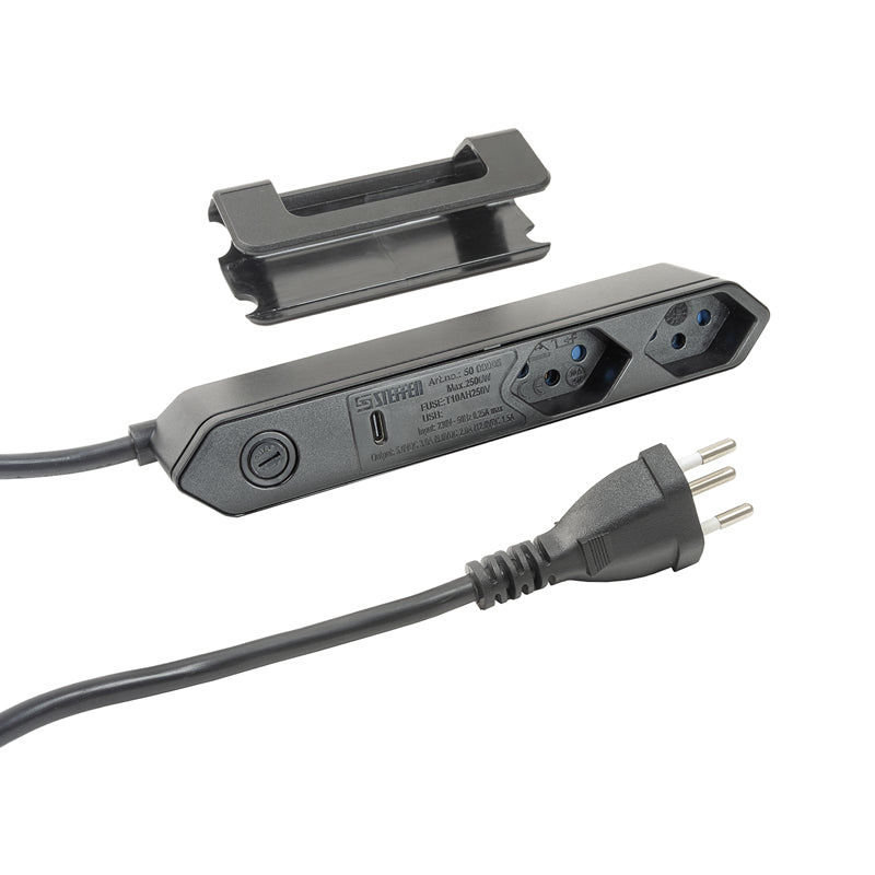 Steffen IQ Steckdosenleiste – 1,50 m, Kunststoff, Schwarz, mit Kinderschutz, Überspannungsschutz, USB-C PD 18 W