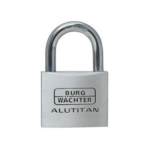 BURG-WÄCHTER Burgwächter 770 Alutitan Mechanisches Vorhängeschloss – Aluminium, Bügel 29,5×28 mm, Ø8 mm, Aussen, Titan