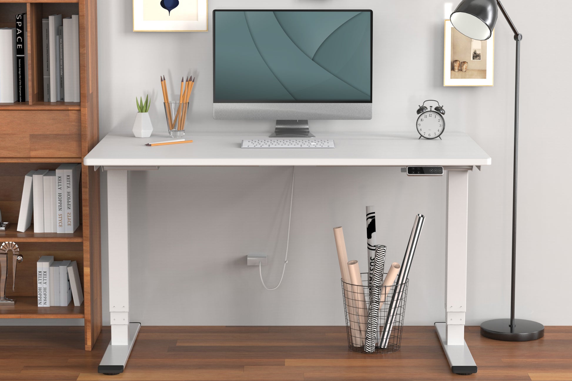 Digitus Stehtisch – 110–170 × 68 × 62–127 cm – weiss – höhenverstellbar