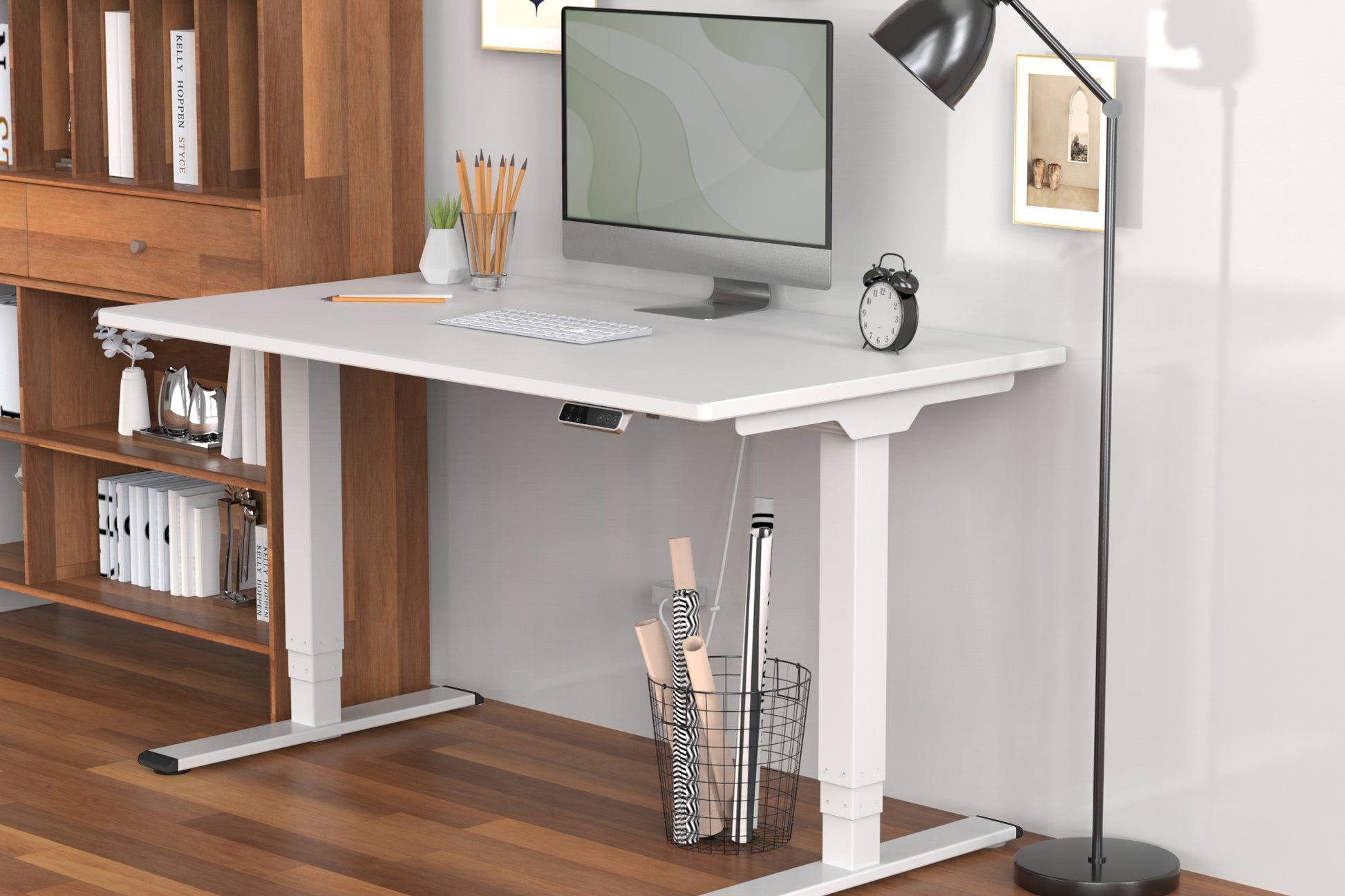 Digitus Stehtisch – 110–170 × 68 × 62–127 cm – weiss – höhenverstellbar