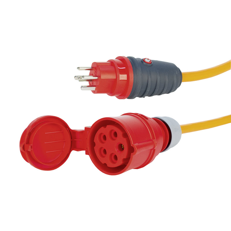 Steffen Verlängerungskabel T25–CEE 16-5, 0,3 m, IP44, 2,5 mm², 5-adrig, PUR-Mantel, halogenfrei, montiert