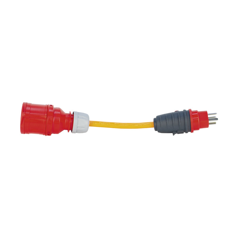 Steffen Verlängerungskabel T25–CEE 16-5, 0,3 m, IP44, 2,5 mm², 5-adrig, PUR-Mantel, halogenfrei, montiert