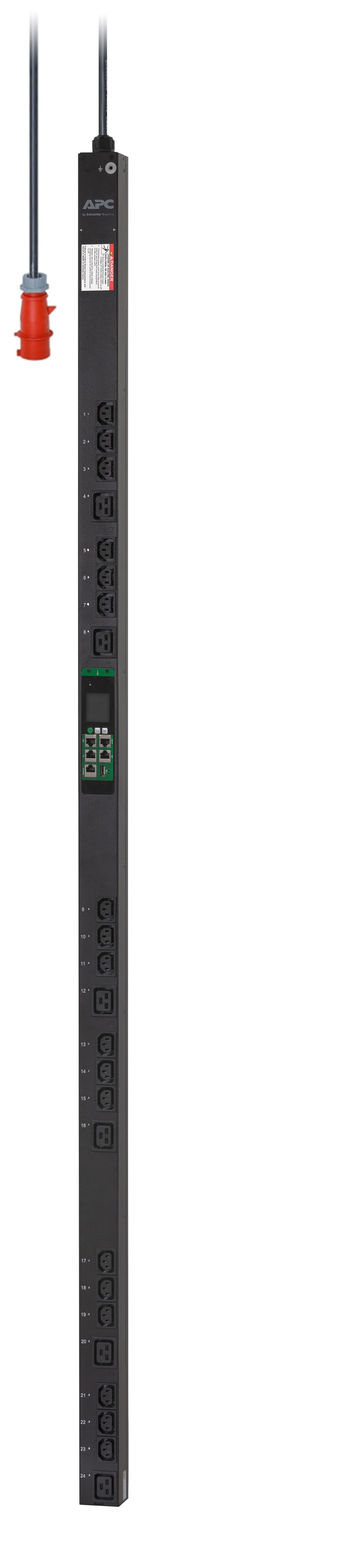 APC EasyPDU Rack-PDU Metered-by-outlet 0U, 3-phasig 11 kW, 24×(C13 + C19), 3 m – schwarz