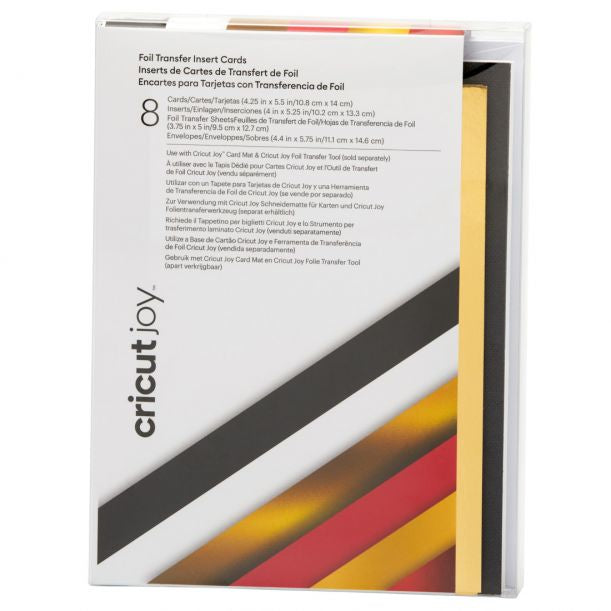 Cricut Folientransfer-Kartenset – 8 Doppelkarten, 8 Folientransferblätter – 108 × 140 mm – für Cricut Joy