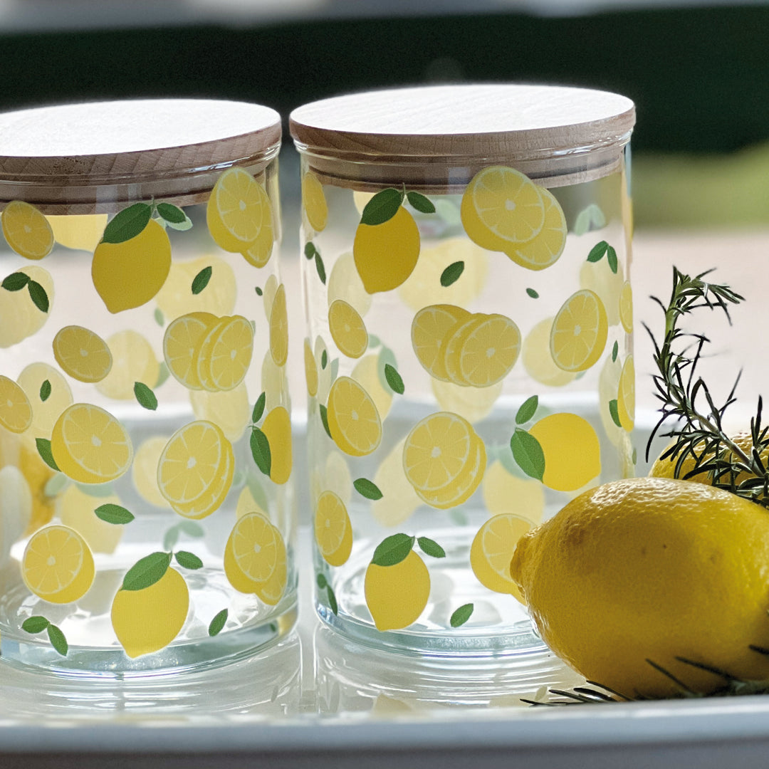 Wunderle Vorratsdose 880 ml, Ø 10 × 16 cm, Glas, Buche-Deckel