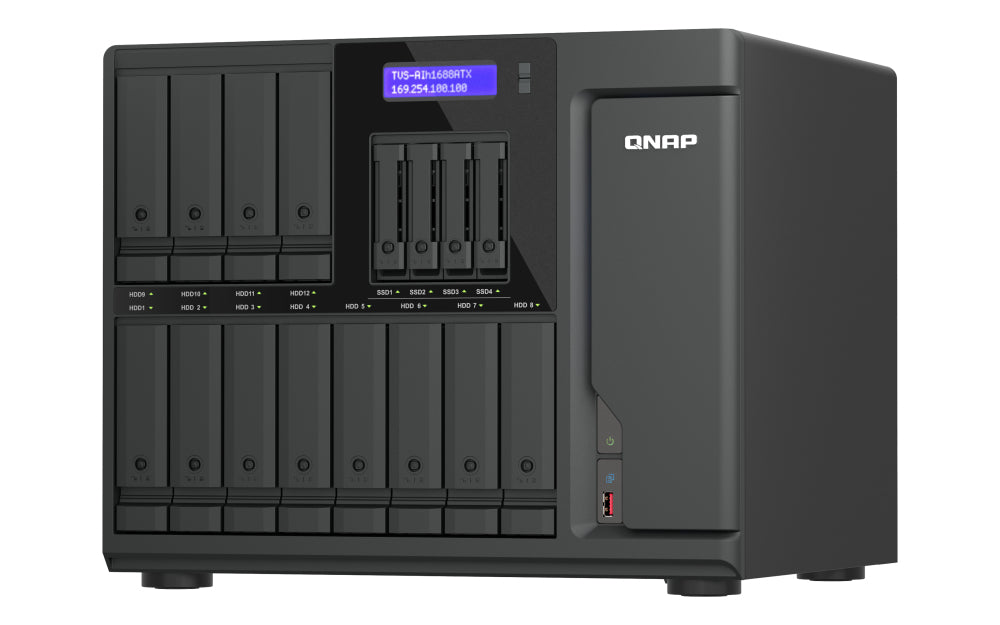 QNAP 16-Bay Tower NAS – Intel Core Ultra9 285, 32 GB RAM, 10GbE, QuTS hero