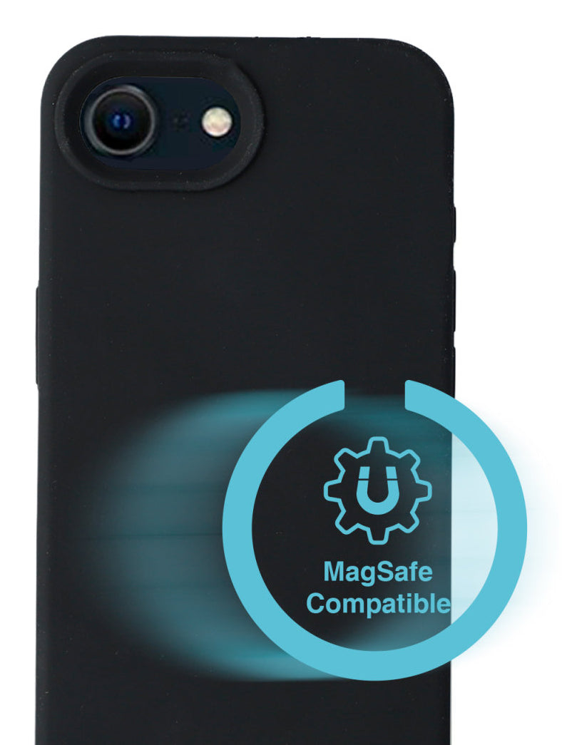 4smarts Cupertino Backcover – für Apple iPhone 16e, MagSafe, Silikon, Schwarz