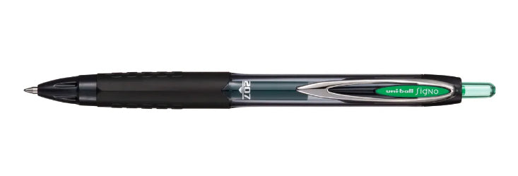 Uni-Ball Signo 207 ECO – Tintenroller, dokumentenecht, Druckmechanik, 0,4 mm, grün, für Linkshänder