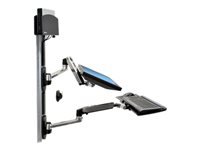 Ergotron LX ARM II – Wandhalterung, bis 32", VESA 75 × 75/100 × 100 mm, höhenverstellbar, neigen/schwenken, schwarz und silber