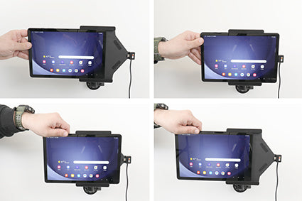 Brodit Fahrzeug-Dock für Samsung Galaxy Tab A9+ 11 (SM-X210/X215/X216) – Aktives Laden 5/9/12 V – Schwarz